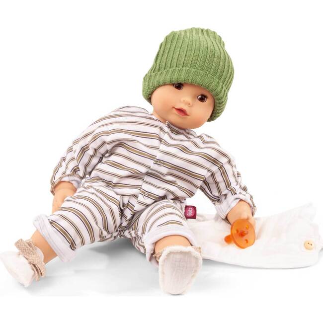 Maxy Muffin 16.5" Baby Doll with Sleepy Eyes and Urban Stripes Clothing