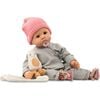 Cookie 19" Soft Baby Doll in Grey Outfit with Blue Sleeping Eyes - Can Wear Newborn Clothing - Dolls - 2 - thumbnail