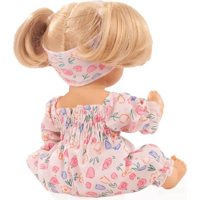 Sleepy Aquini Girl Flower - 13" Bath Baby Girl Doll with Blonde Hair to Wash and Style