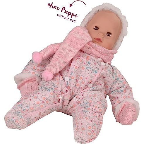 Winter Snow Suit with Scarf and Mittens for 13" Baby Dolls - Doll Accessories - 2