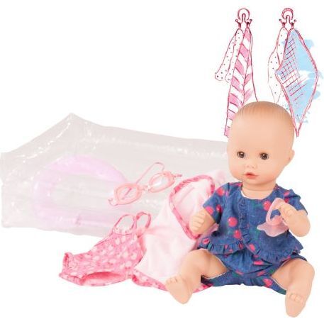 Sleepy Aquini Girl Cherry Kiss 13" bathing fun baby doll playset
