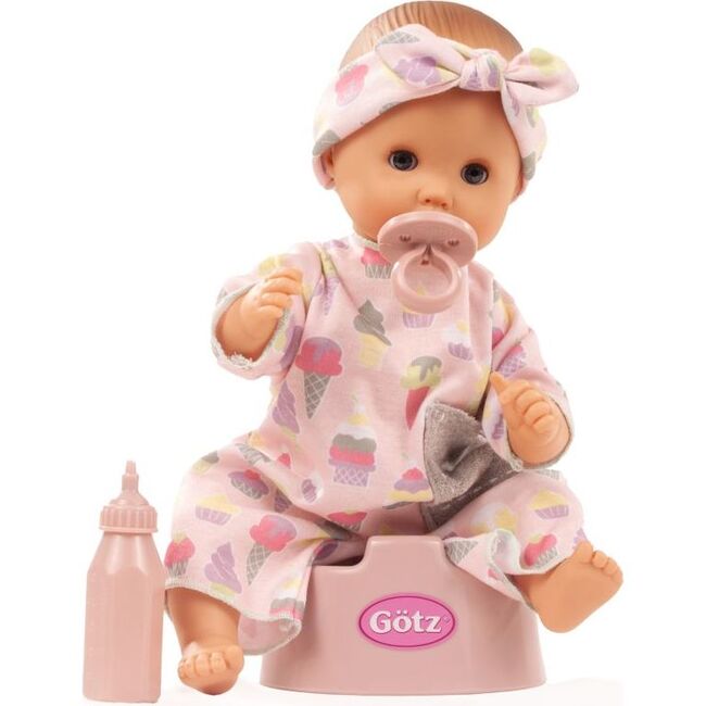 Sleepy Aquini Popsicle - 13" Drink & Wet Bath Baby Girl Doll with Potty, Bottle and Pacifier