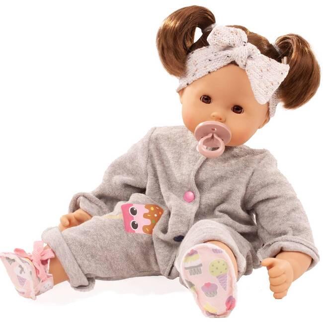 Maxy Muffin Popsicle - 16.5" Soft Baby Doll with Brown Hair to Wash & Style