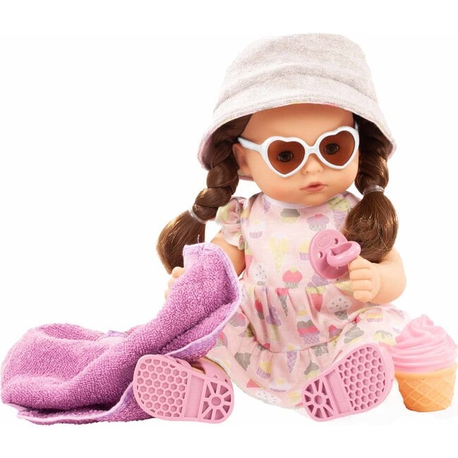 Maxy Aquini Popsicle - 16.5" All Vinyl Bath Baby Doll with Brown Hair to Wash and Style - Dolls - 1