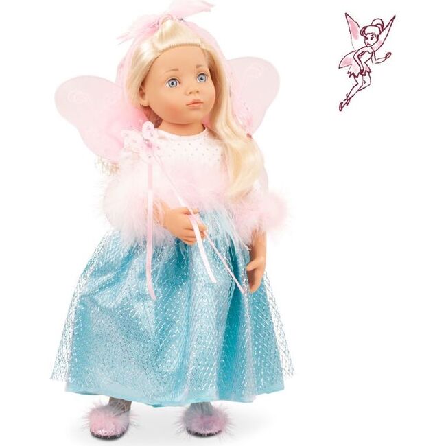 Marie 19.5" Happy Kidz Poseable Vinyl Multi-Jointed Doll with Long Blonde Hair to Wash & Style