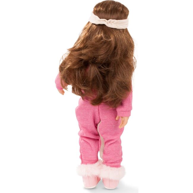 Hannah Staycation - 19.5" All Vinyl Poseable Standing Doll with Long Brown Hair to Wash & Style - Includes Puppy & Accessories