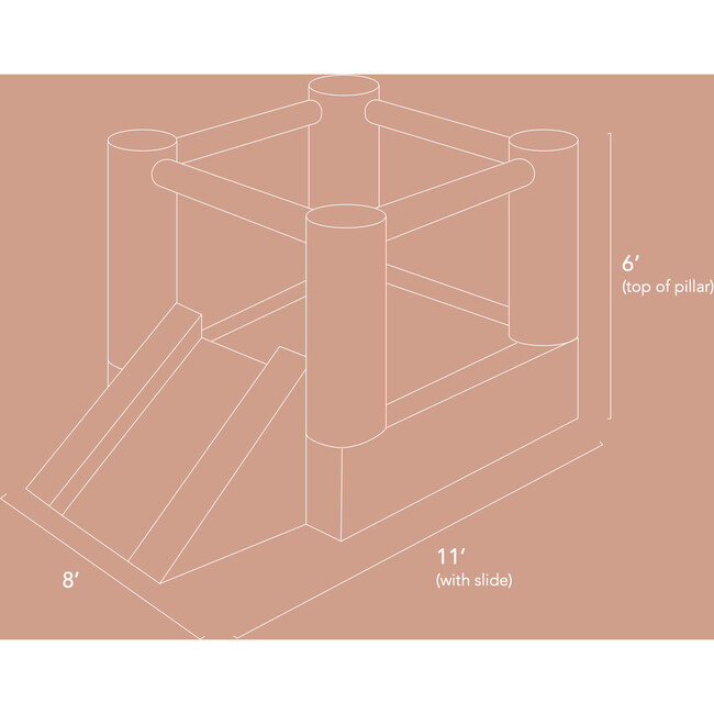 Tumble Bounce House,  8x8 Neutral - Playhouses - 9