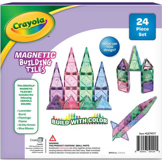 Crayola Glitter Magnetic Tiles 24 Piece Set - Magnetic Tiles - 5