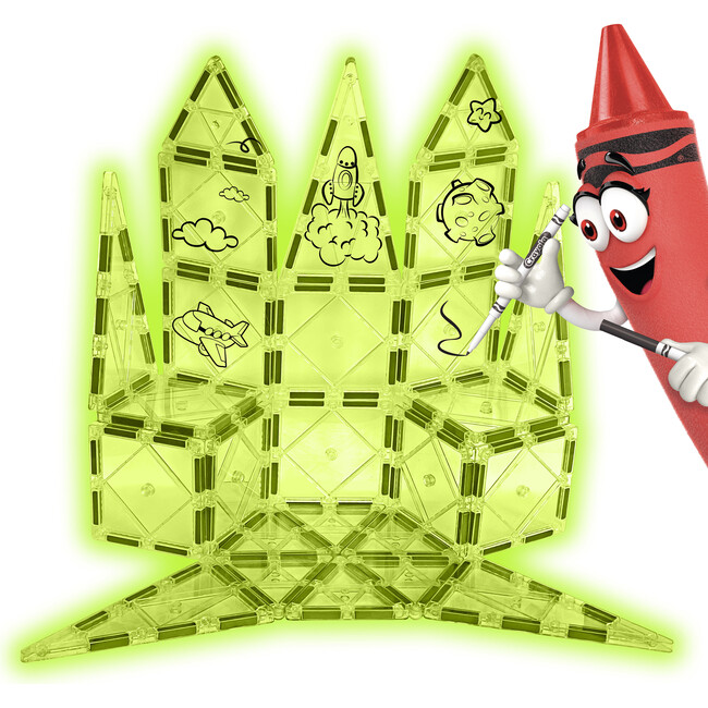 Crayola GLOW Doodle Magnetic Tiles 30-Piece Set - STEM Toys - 4