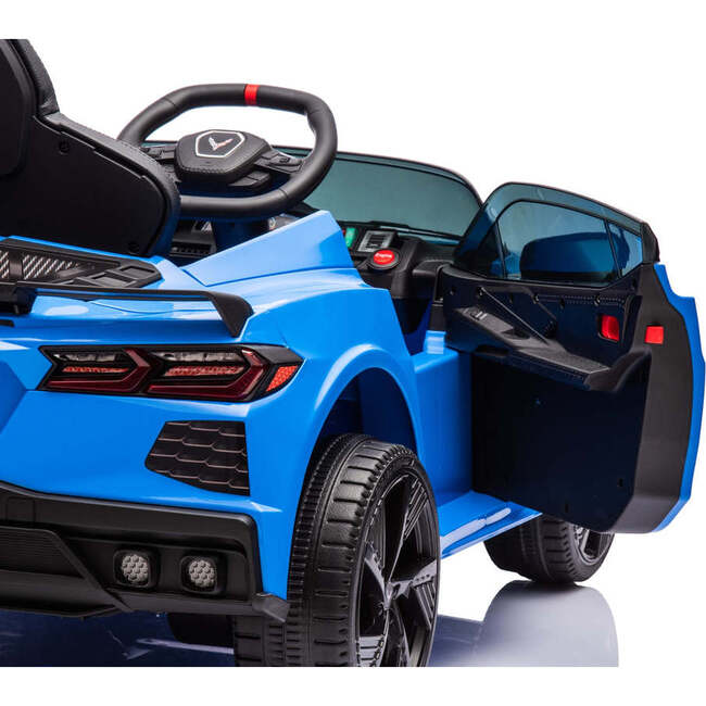 12V Chevrolet Corvette C8 1-Seater Kids Ride-On Car (Blue) - Ride-Ons - 3