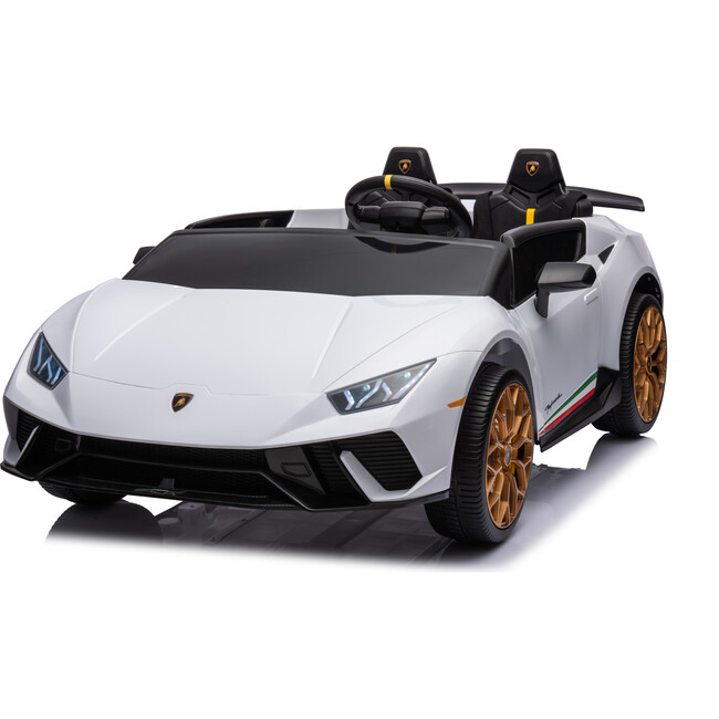 24V Lamborghini Huracan 2 Seater Kids' Electric Ride-On (White) - Ride-Ons - 5