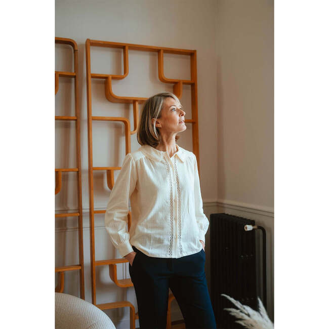 Gisèle Women's Blouse With Lace, Sugar