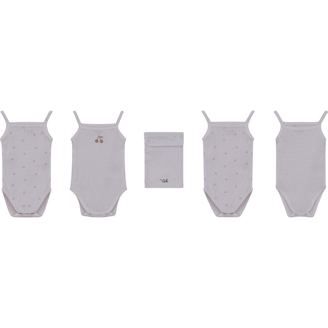 Pointelle Undershirt With Cherry Print White/Mauve