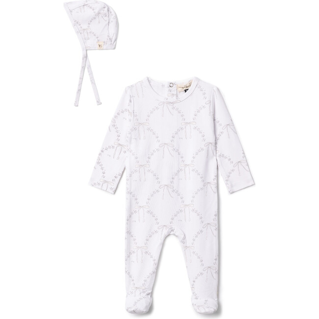 Bow Print Onesie White