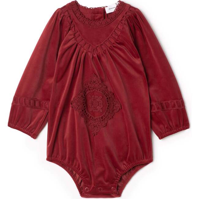 Velvet Lace Bubble Burgandy