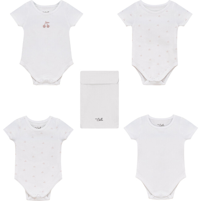 Cherry Print Undershirt Set Pure White/Mauve
