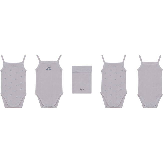 Pointelle Undershirt With Cherry Print White/Blue