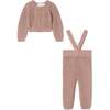 Overall Rib Knit Set Dark Mauve - Mixed Apparel Set - 1 - thumbnail