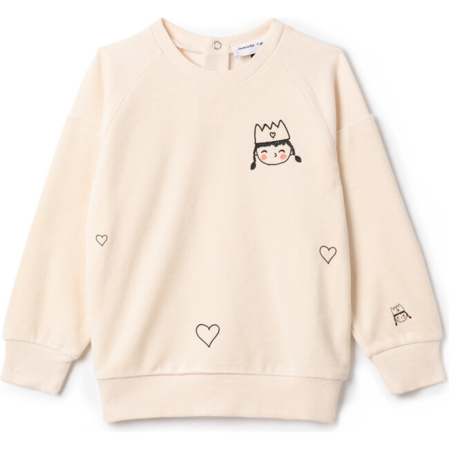 Princess Print Sweatshirt Cream