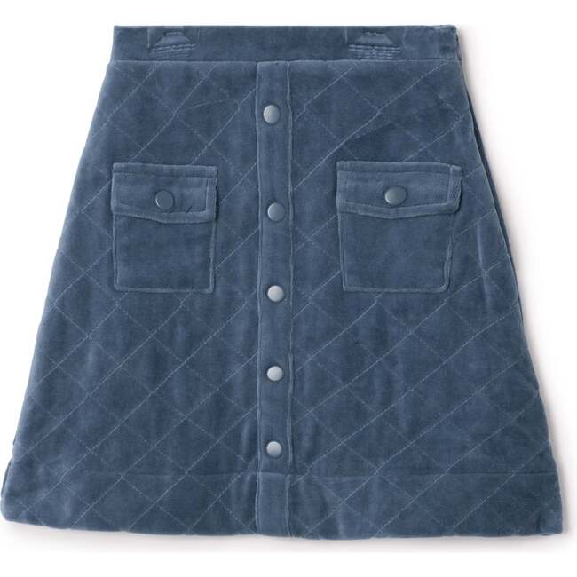 Quilted Velour Skirt Denim