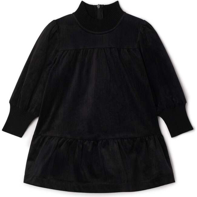 Textured Velvet Dress Black