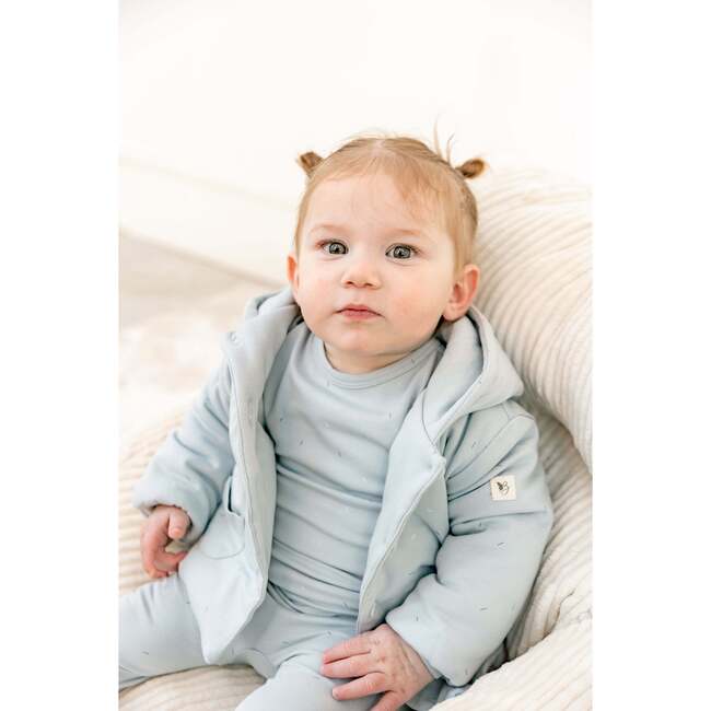 Sprinkle Print Puffy Jacket Blue Mist