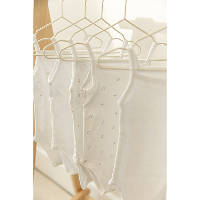 Pointelle Undershirt With Cherry Print White/Blue - Rompers - 4