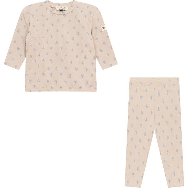 Raddish Print 2Pc Set Blue/Biscuit
