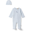 Checkered Bird Applique Onesie Blue - Mixed Apparel Set - 1 - thumbnail