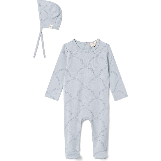Rocking Horse Print Onesie Blue Mist