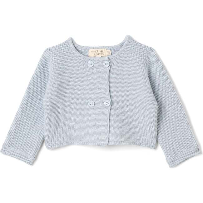 Double Breasted Knit Cardigan Blue