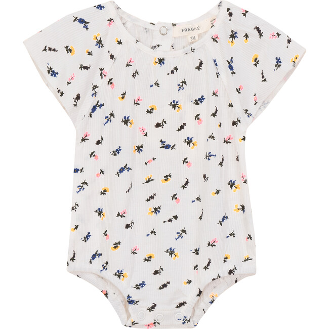 Multi Flower Print Romper White