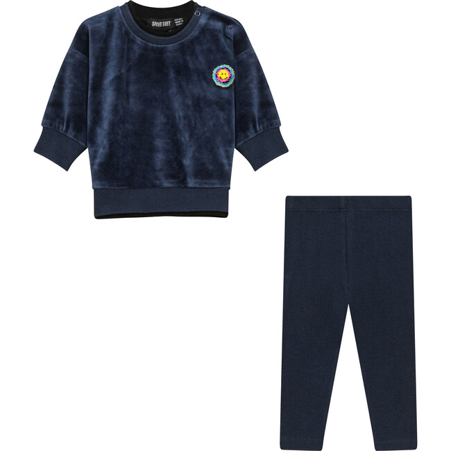 Velour 2Pc Set Navy