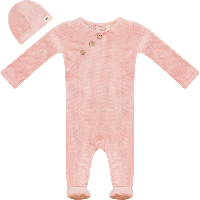 Fake Wrap Onesie with Hat Blush