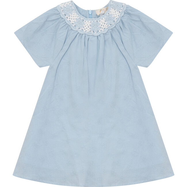 Woven Crochet Dress Blue