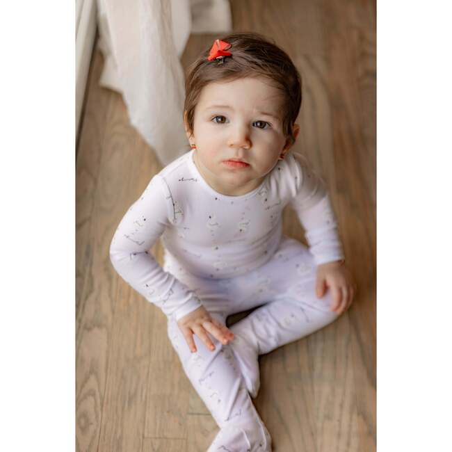 Flamingo Print Onesie White
