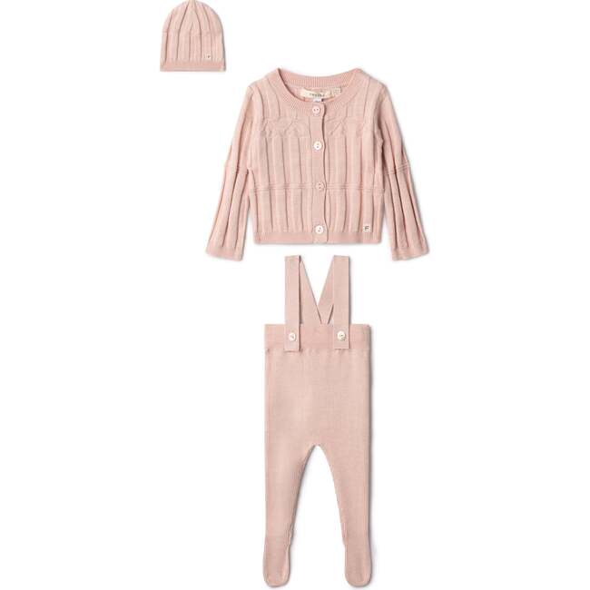 High Waist Overall Knit Set Pink Mix