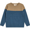 Checkered Knit Sweater Beige/Blue - Sweaters - 1 - thumbnail