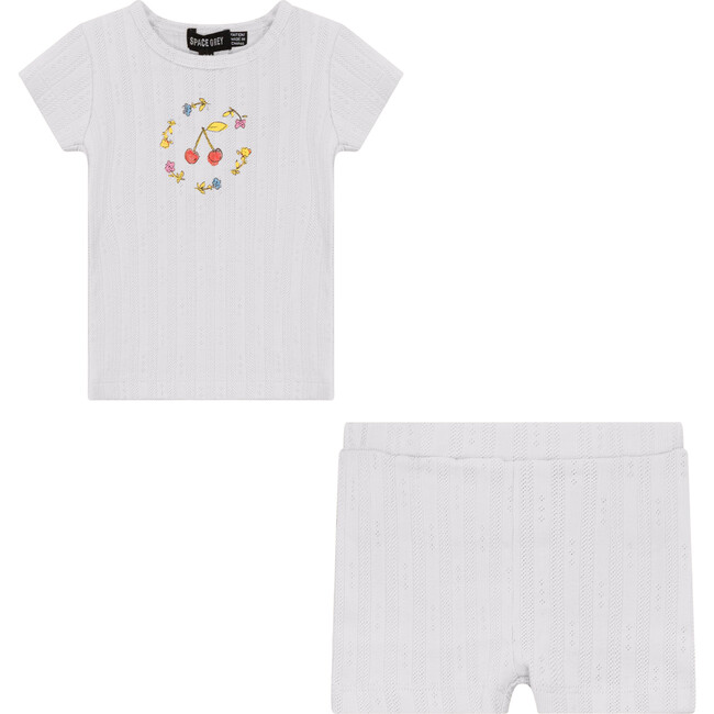 Pointelle Ribbed 2Pc Set White