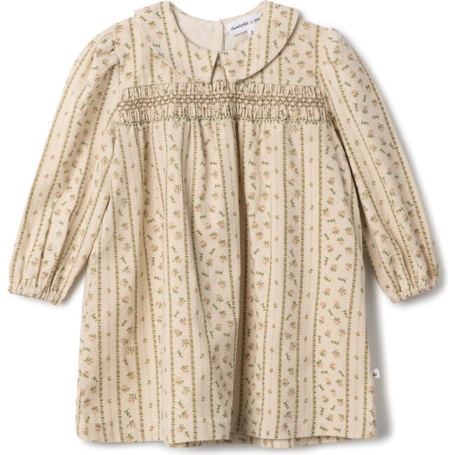 Corduroy Stripe Dress Cream