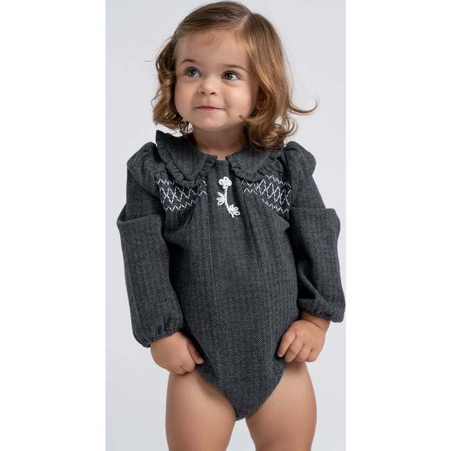 Herringbone Stretch Bubble Grey