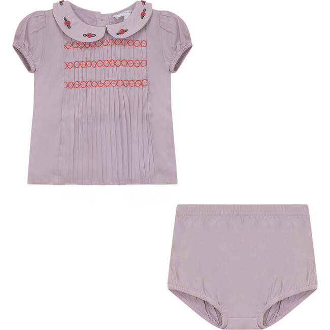 Woven Pleated 2Pc Set Blush