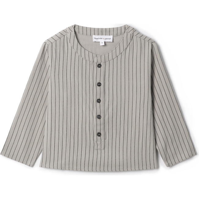 Woven Stripped Shirt Grey
