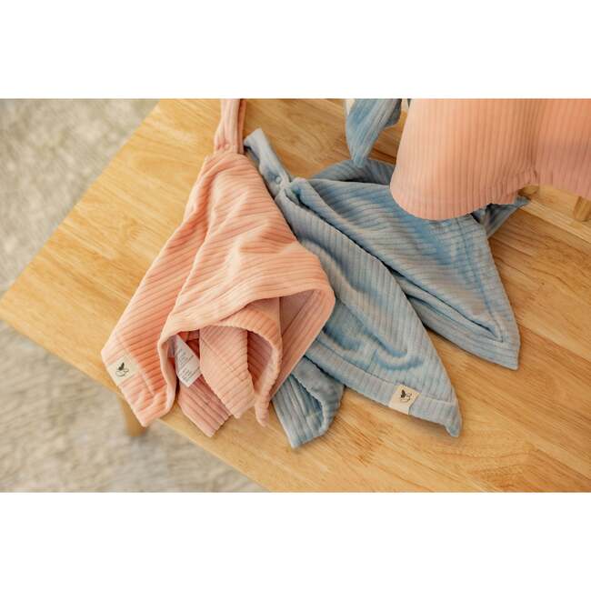 Velour Rib Blanket and Lovey Pink
