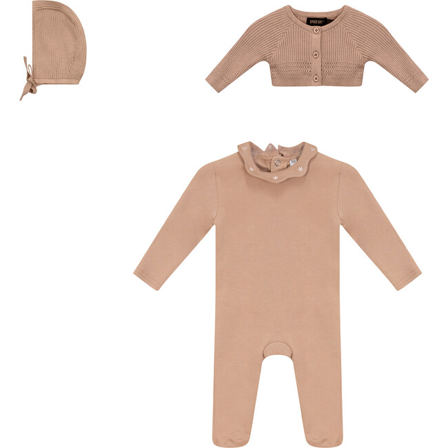 Onesie and Cardigan Set Maple Sugar