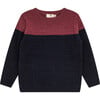 Checkered Knit Sweater Dark Navy/Burgundy - Sweaters - 1 - thumbnail