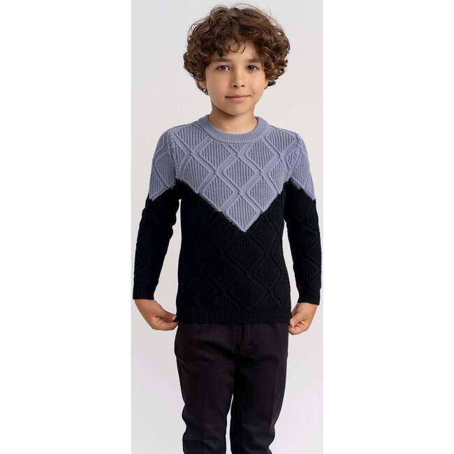 Diamond Knit Sweater Grey/Blue - Sweaters - 3