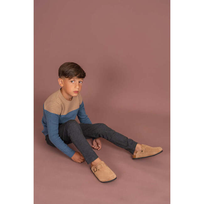 Checkered Knit Sweater Dark Navy/Burgundy