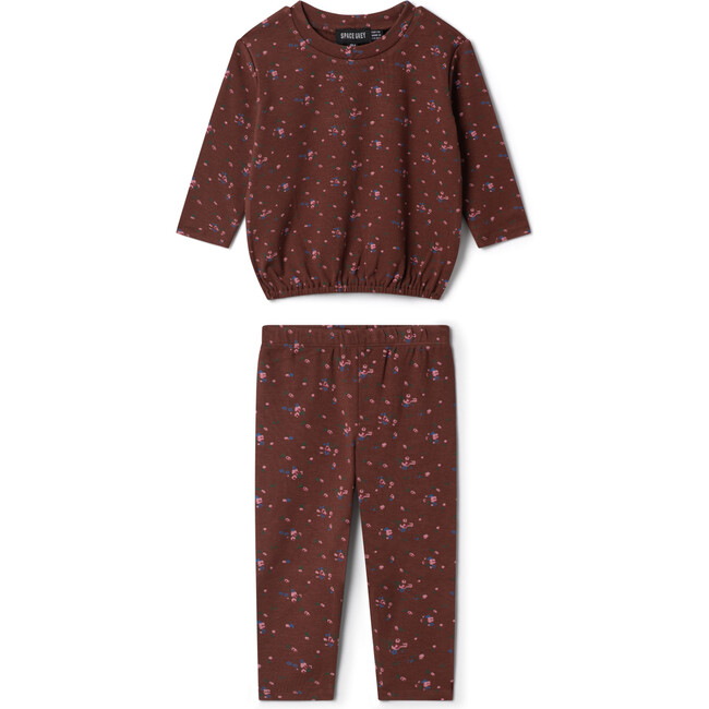 Floral Printed Set Burgundy