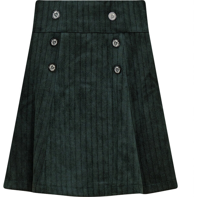 Stripe Velour Skirt Forest Green